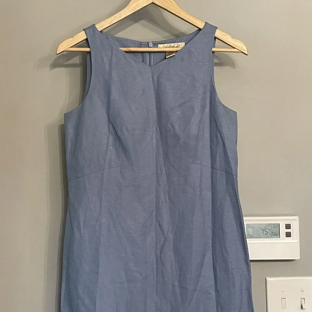 Eddie Bauer Dresd Silk Linen Sheath Short Shift Women's Size 6 EUC‎ - Picture 2 of 13